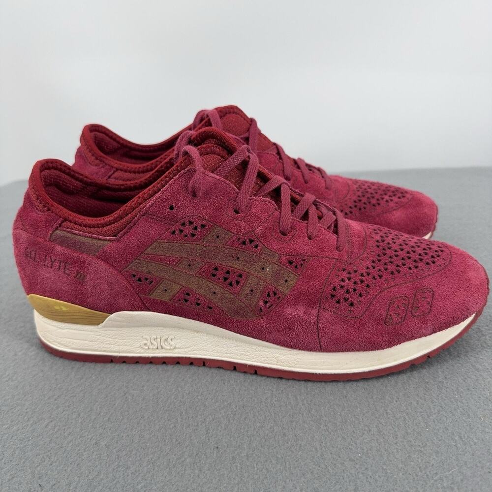 ASICS Gel-Lyte III EVO Laser Cut Burgundy Laser Pack H5E3L Men's Size 10.5 Shoes